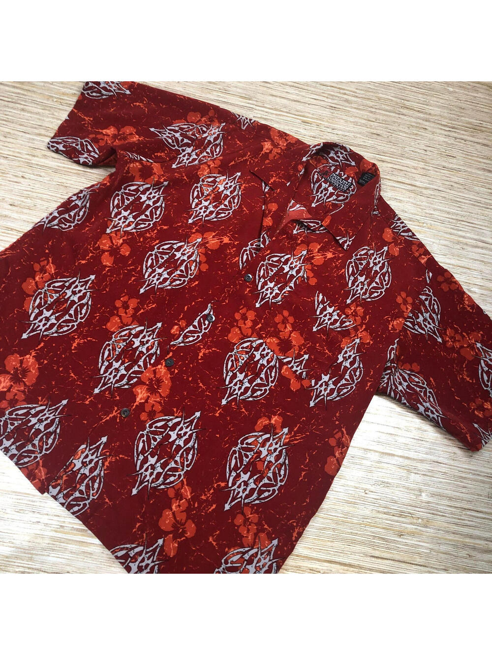 2197 Pineapple Connection Mystic Origins Tribal Fire Hawaiian Shirt Mens RED M
